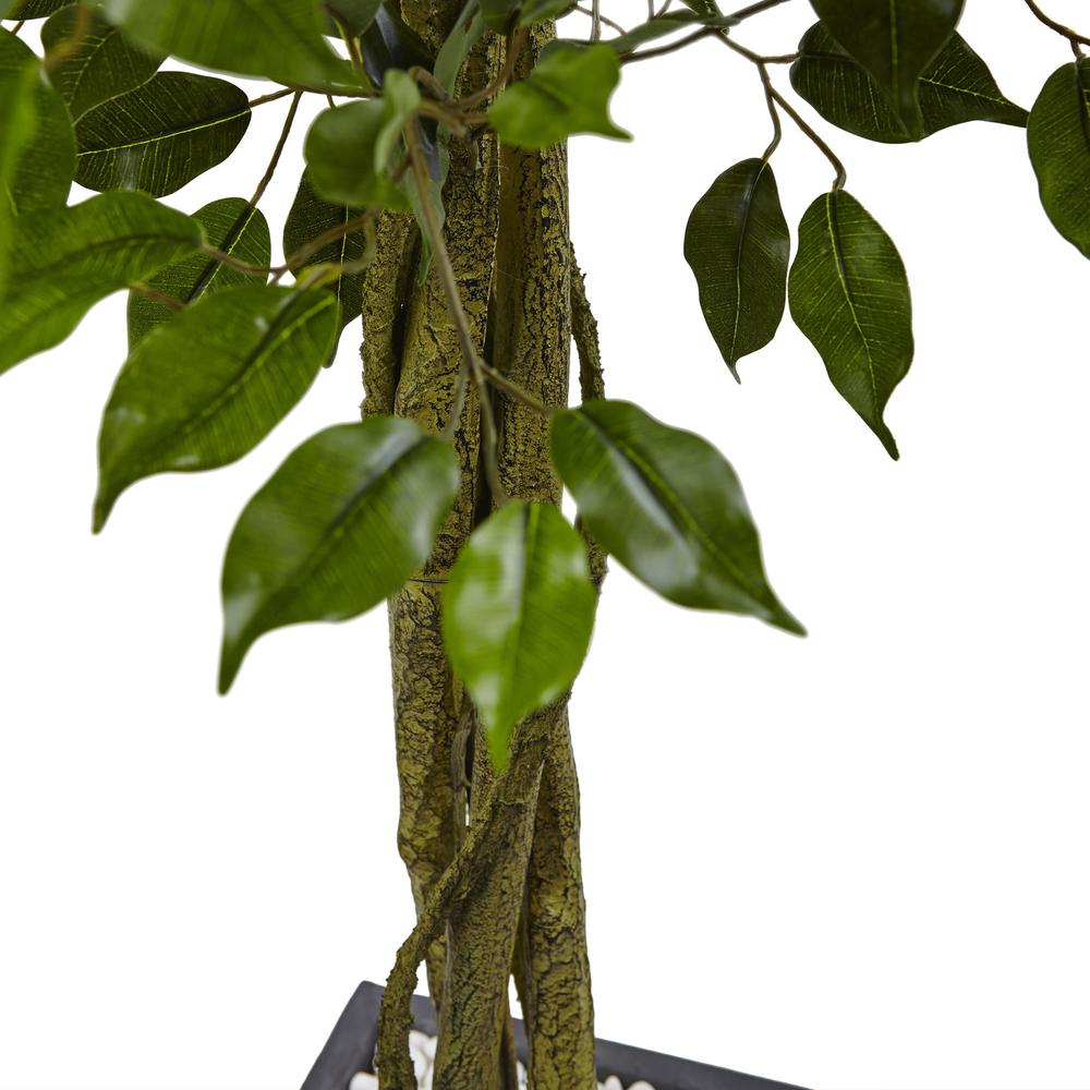 6.5ft. Ficus Artificial Tree with Slate Planter, UV Resistant (Indoor/Outdoor). Picture 3