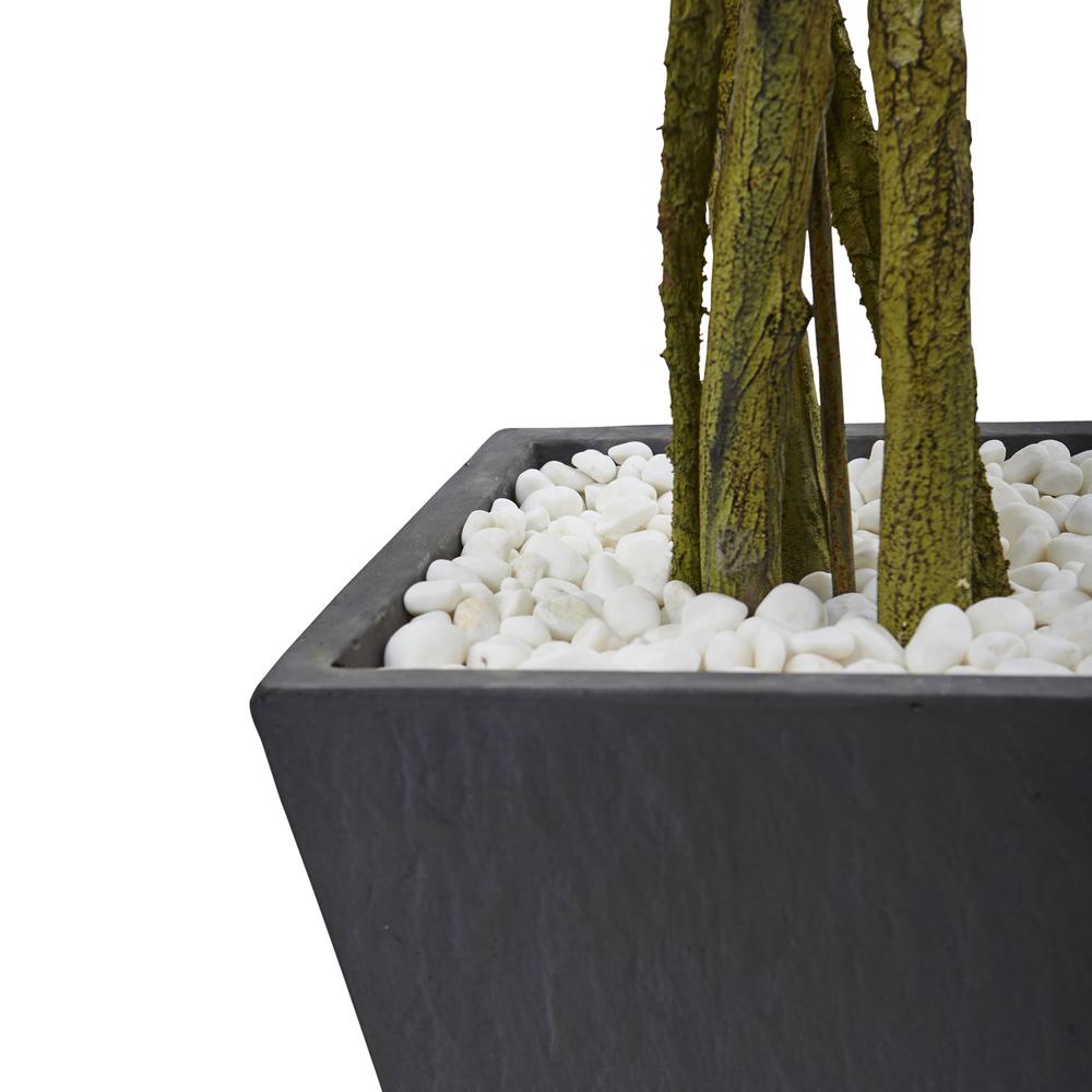 6.5ft. Ficus Artificial Tree with Slate Planter, UV Resistant (Indoor/Outdoor). Picture 4