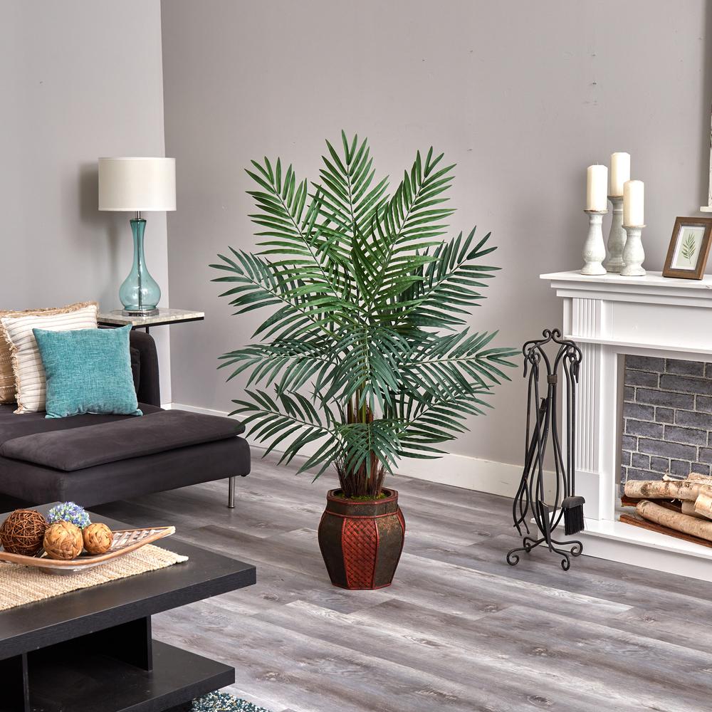 5ft. Areca Palm Artificial Tree in Weave Planter. Picture 2