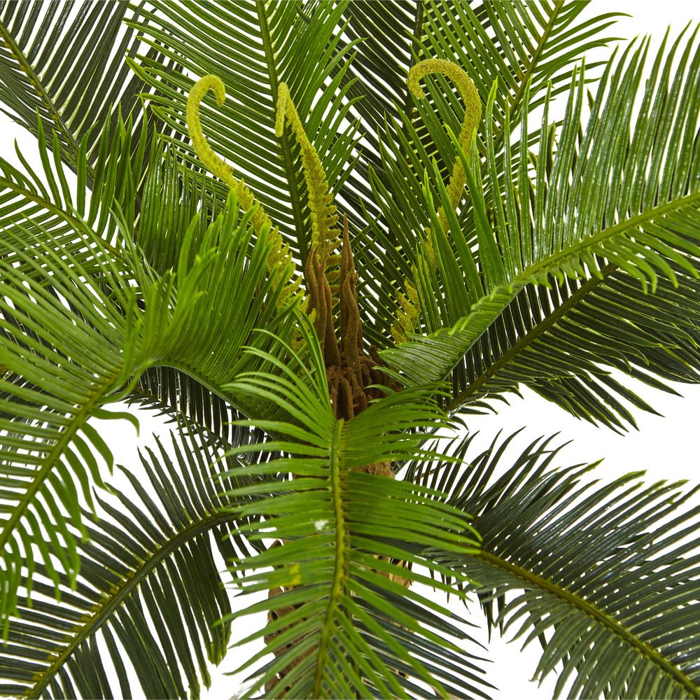 3ft. Cycas Artificial Tree in White Tower Planter. Picture 2