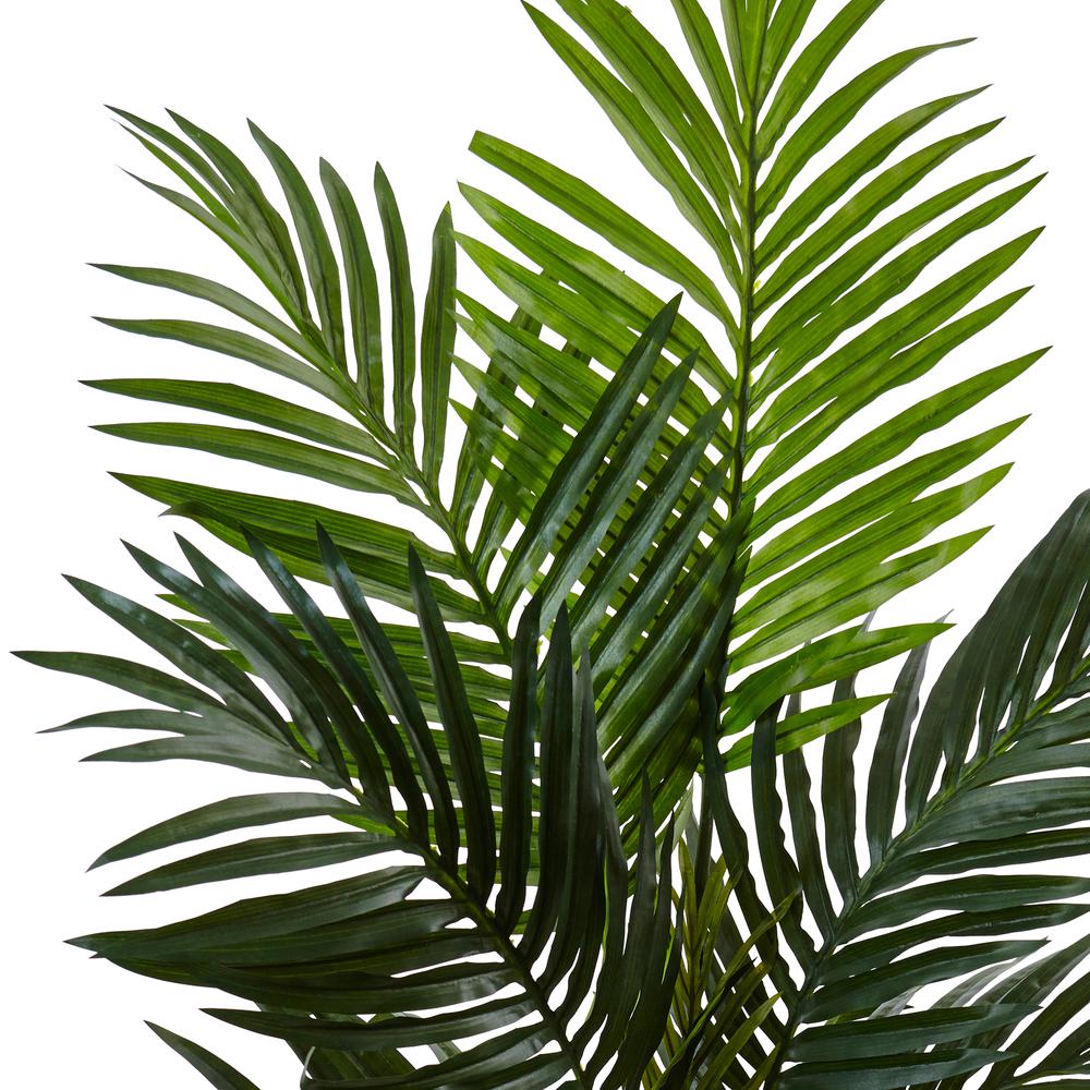 4.5ft. Kentia Palm Artificial Tree in White Oval Planter. Picture 3