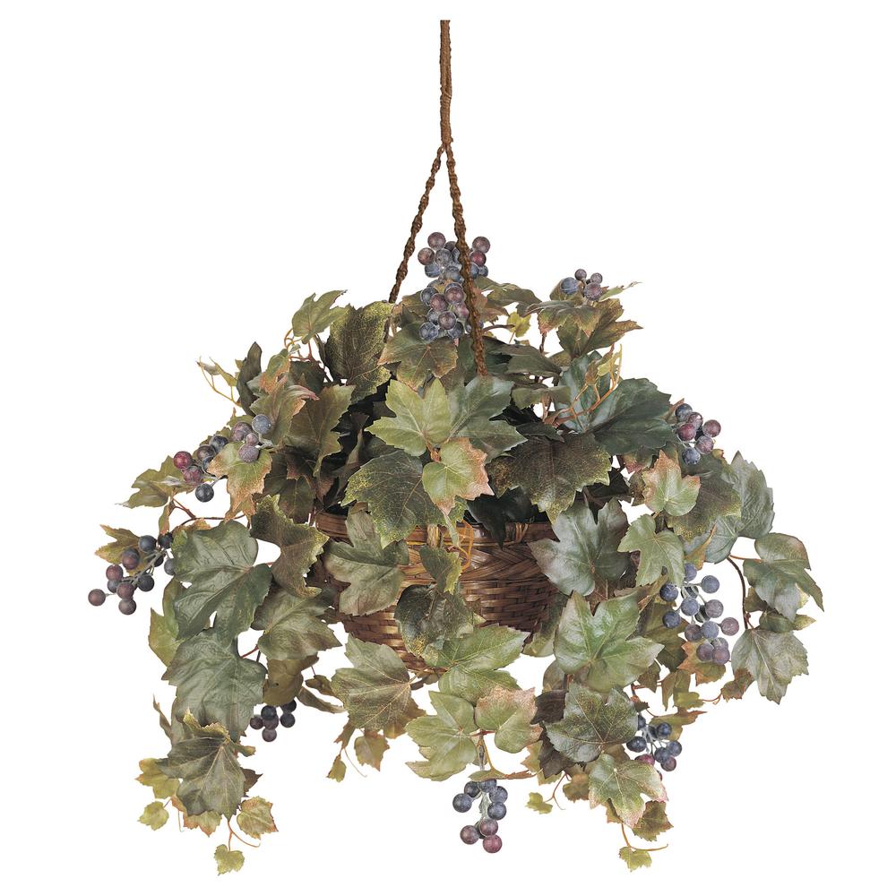 Grape Leaf Hanging Basket Silk Plant. Picture 1