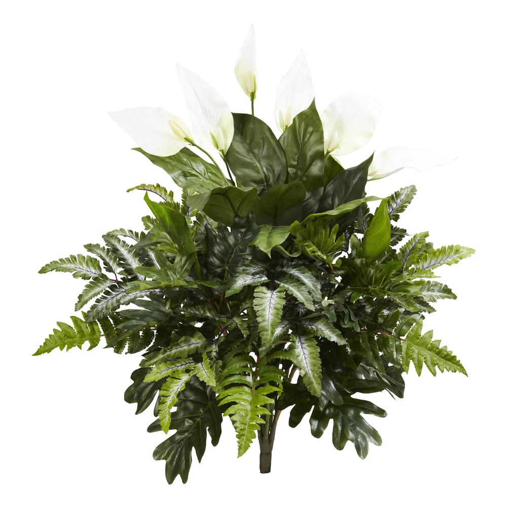 27in. Mixed Spathiphyllum Artificial Plant (Set of 2). Picture 1