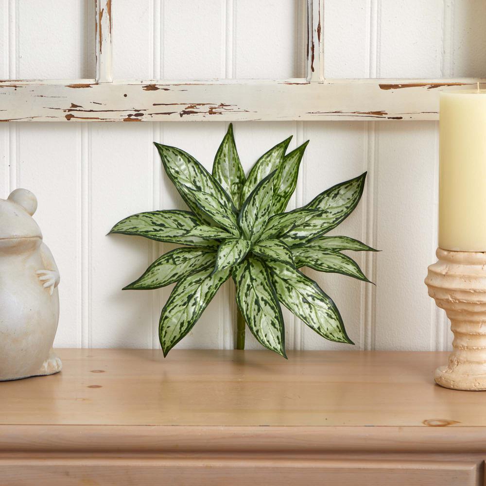 10in. Variegated Silver Queen Artificial Plant (Set of 6). Picture 3