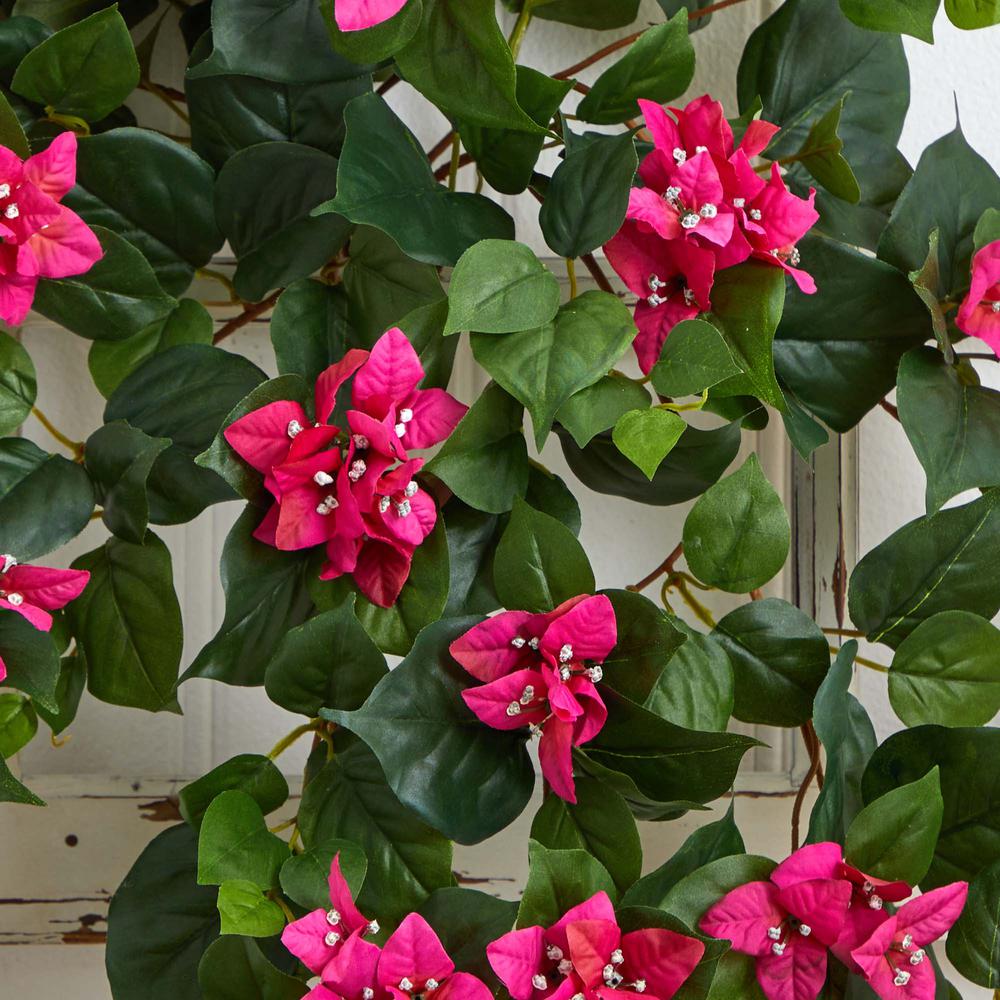 37in. Bougainvillea Hanging Artificial Plant (Set of 2), Beauty. Picture 3