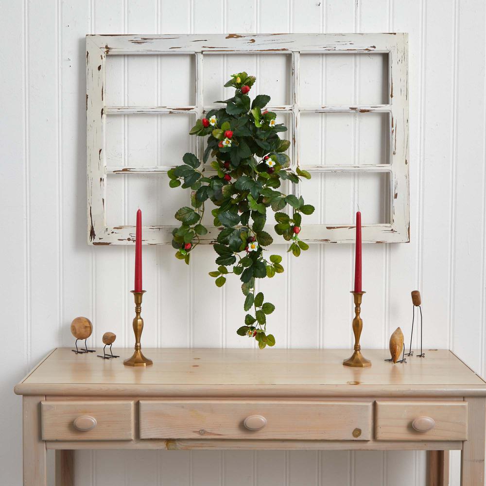 31in. Strawberry Hanging Bush with Berry (Set of 2). Picture 2