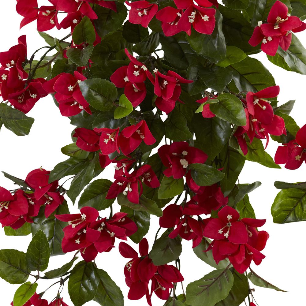 28in. Bougainvillea Hanging Bush Artificial Plant (Set of 2) UV Resistant (Indoor/Outdoor). Picture 2