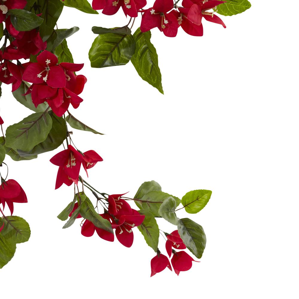 28in. Bougainvillea Hanging Bush Artificial Plant (Set of 2) UV Resistant (Indoor/Outdoor). Picture 3