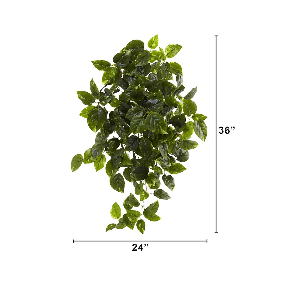 36in. UV Resistant Artificial Pothos Hanging Plant (Indoor/Outdoor) - Set of 2. Picture 2
