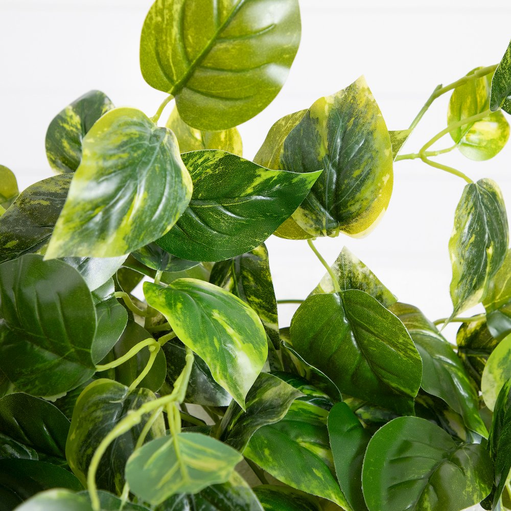 36in. UV Resistant Artificial Pothos Hanging Plant (Indoor/Outdoor) - Set of 2. Picture 3