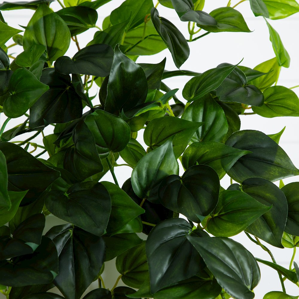 32in. UV Resistant Artificial Philodendron Hanging Plant - Set of 2. Picture 4