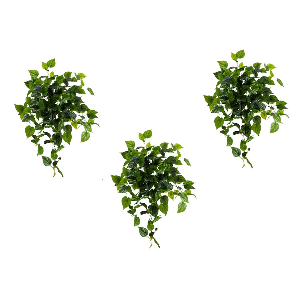 32in. UV Resistant Artificial Philodendron Hanging Plant - Set of 2. Picture 5