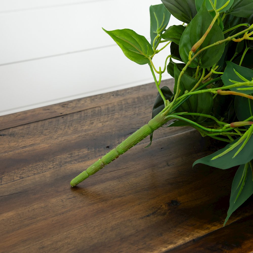32in. UV Resistant Artificial Philodendron Hanging Plant - Set of 2. Picture 6