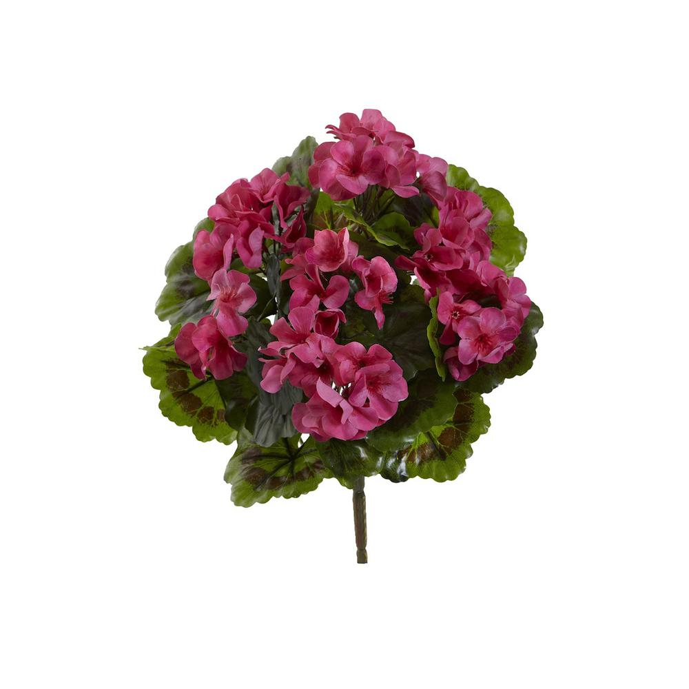 Geranium Artificial Bush UV Resistant, Set of 4 (Indoor/Outdoor). Picture 1