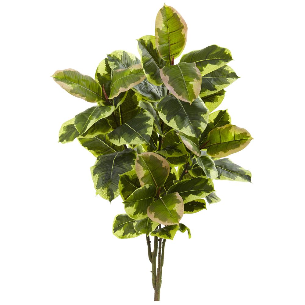 40in. Rubber Leaf Artificial Plant (Real Touch) (Set of 2). Picture 1