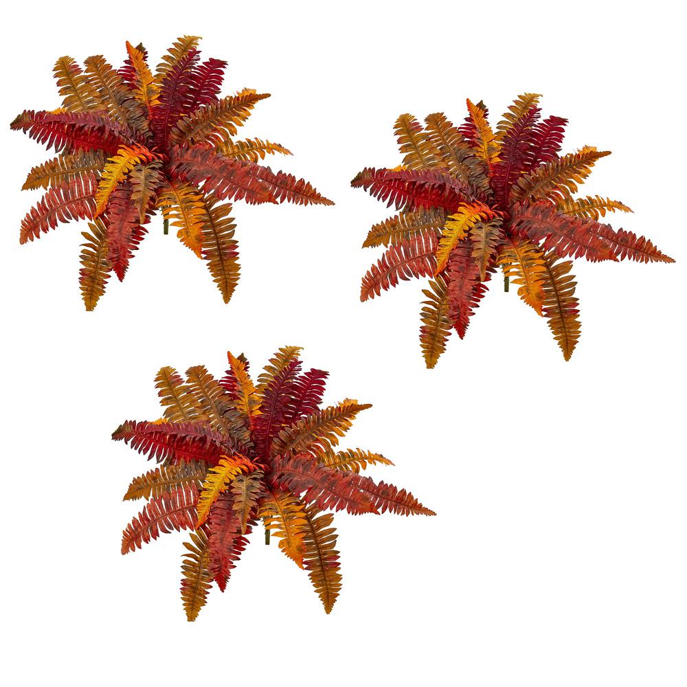 20in. Autumn Boston Fern Artificial Plant (Set of 3). Picture 2