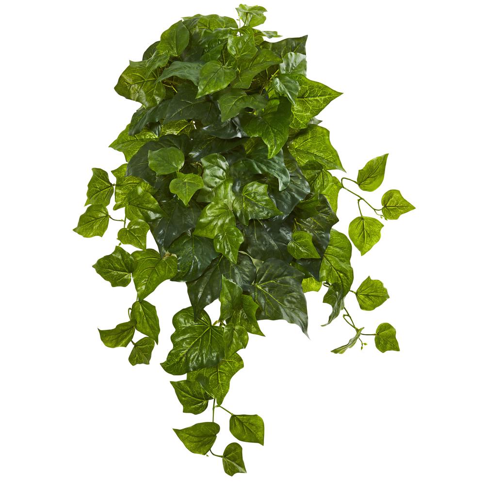 28in. Deluxe London Ivy Hanging Bush Artificial Plant (Set of 3) (Real Touch). Picture 1