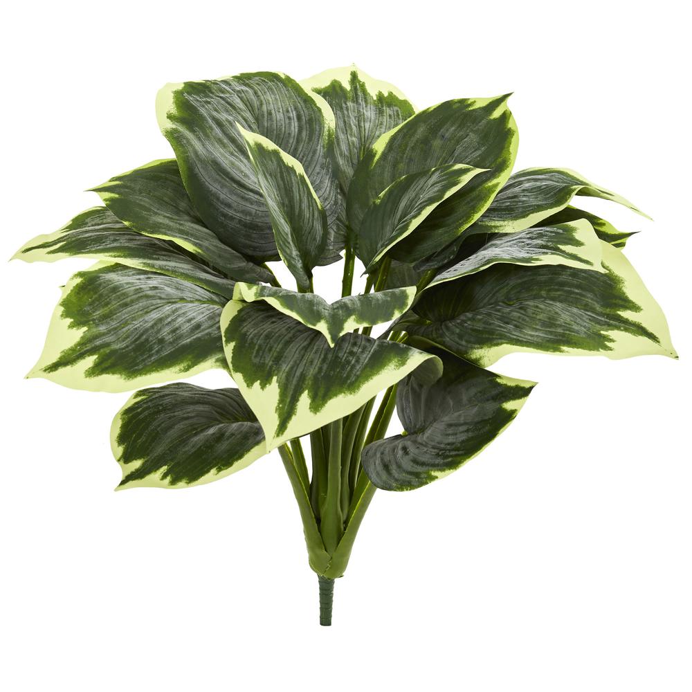 Variegated Hosta Artificial Plant (Set of 6). Picture 2