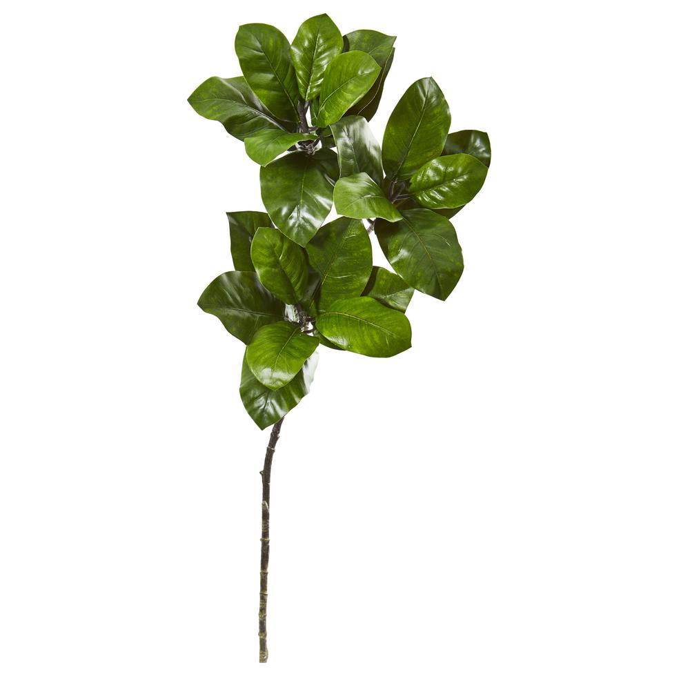 35in. Magnolia Leaf Artificial Spray Plant (Set of 3). Picture 1