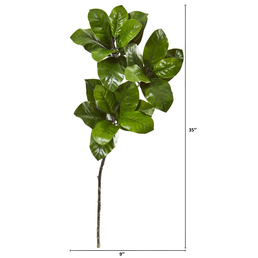 35in. Magnolia Leaf Artificial Spray Plant (Set of 3). Picture 2