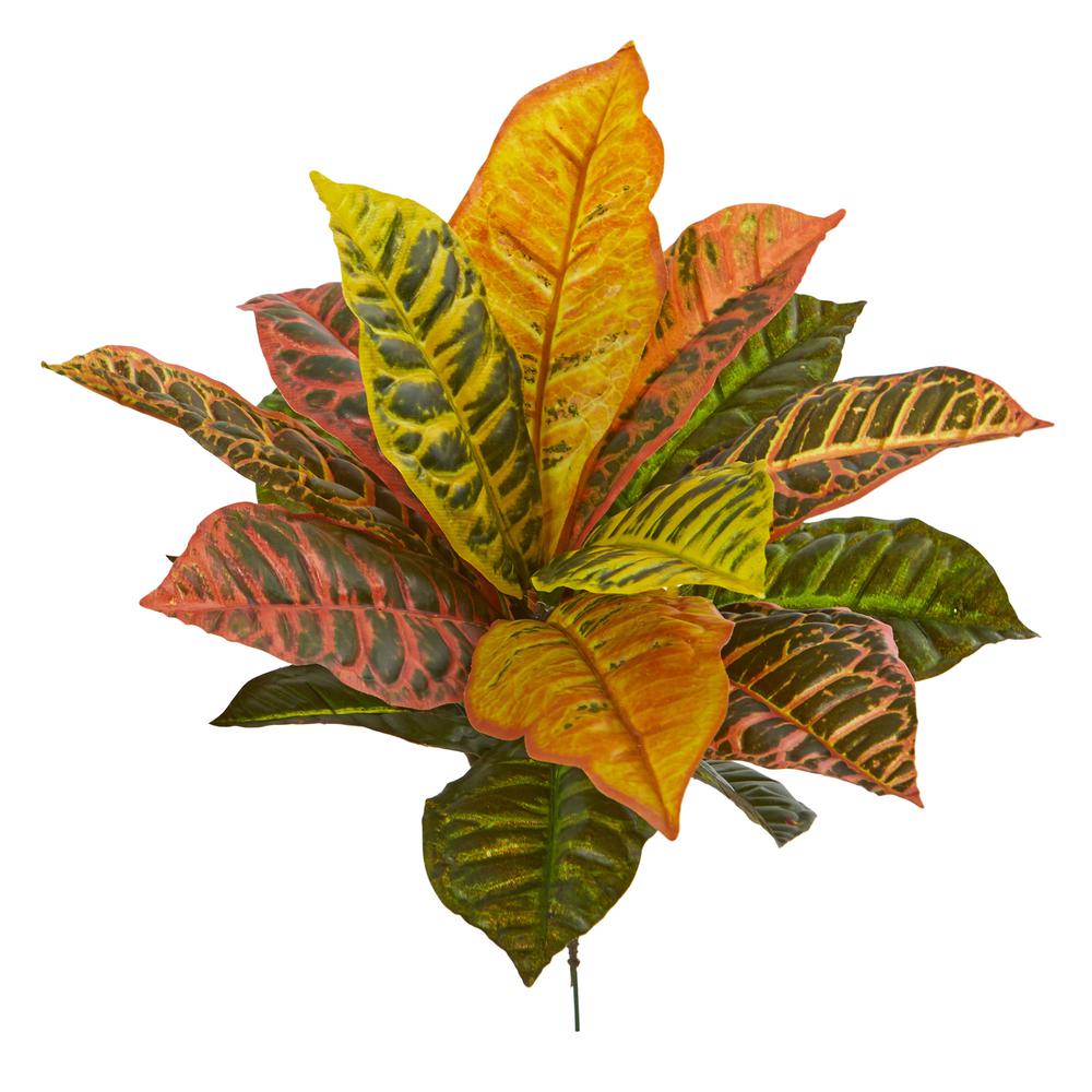 17in. Garden Croton Artificial Plant (Real Touch) (Set of 6). Picture 1