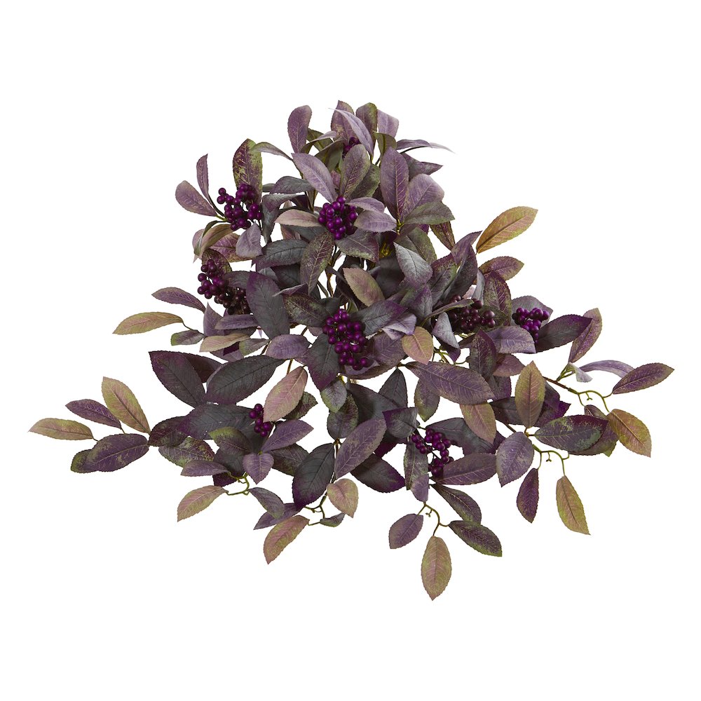 23in. Fall Laurel Leaf with Berries Artificial Plant (Set of 3). Picture 1