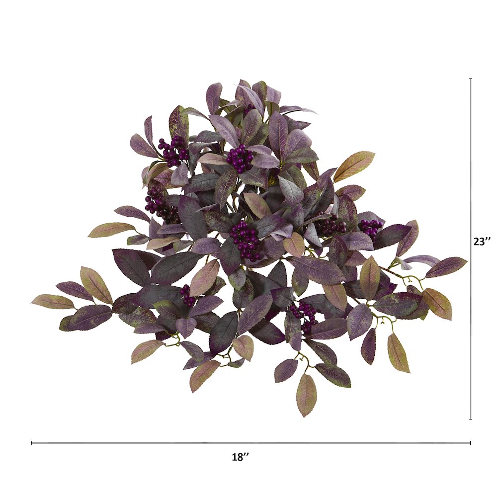23in. Fall Laurel Leaf with Berries Artificial Plant (Set of 3). Picture 2