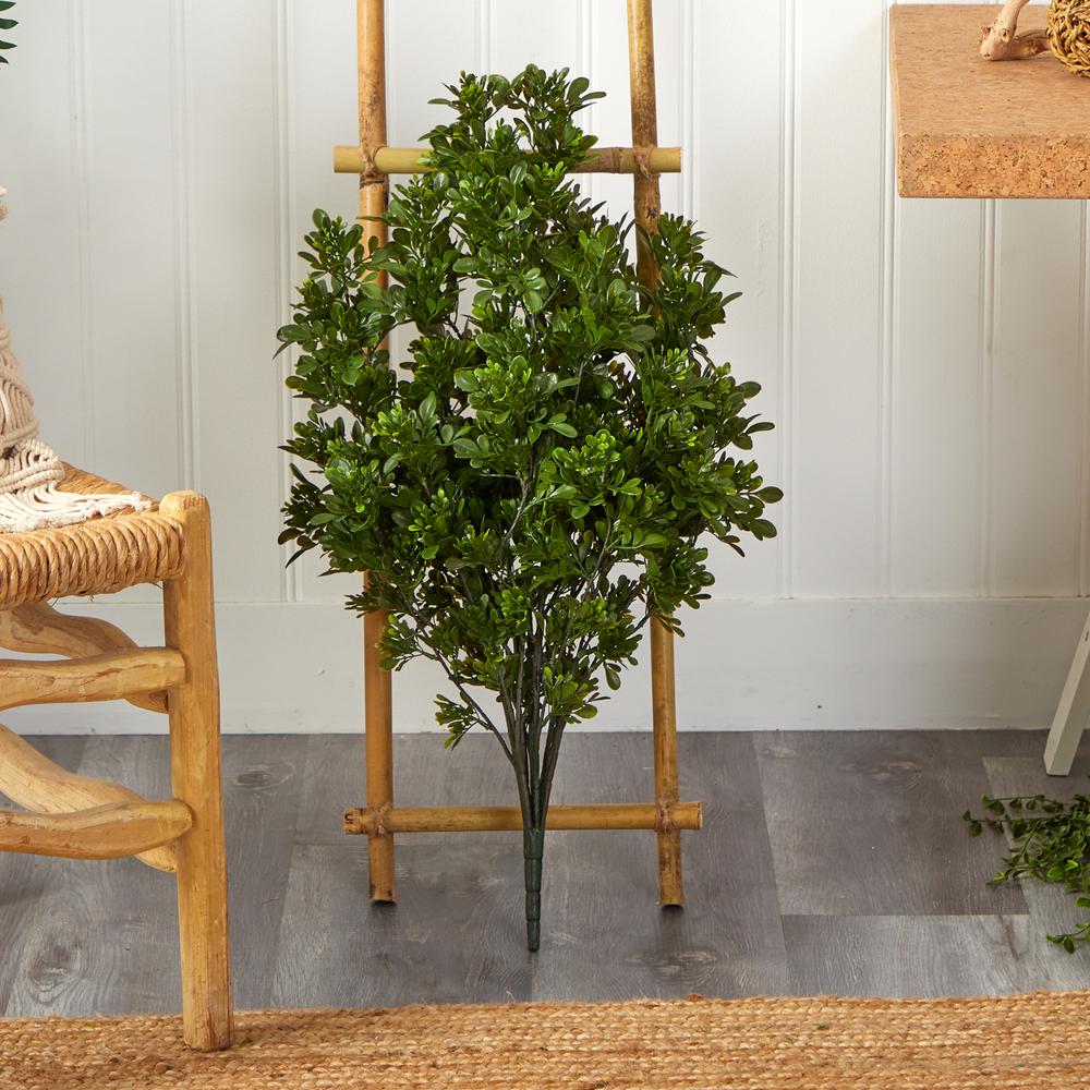 2.5ft. Tea Leaf Artificial Plant UV Resistant (Indoor/Outdoor). Picture 4