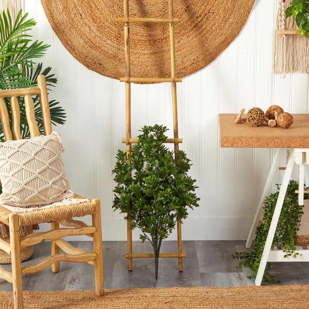 2.5ft. Tea Leaf Artificial Plant UV Resistant (Indoor/Outdoor). Picture 2