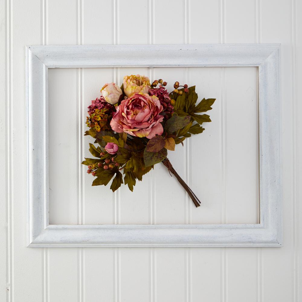 17in. Peony Artificial Flower Bouquet (Set of 2). Picture 4