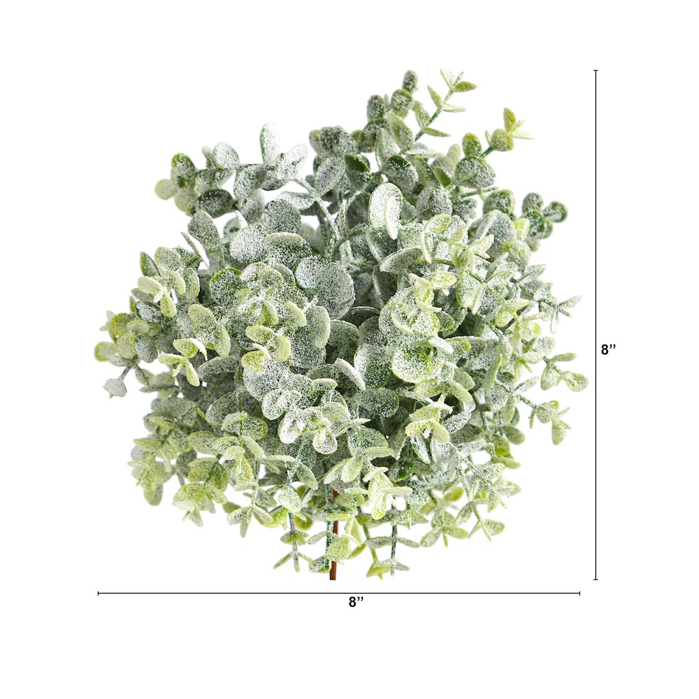 8in. Frosted Eucalyptus Decorative Artificial Ball (Set of 3). Picture 2