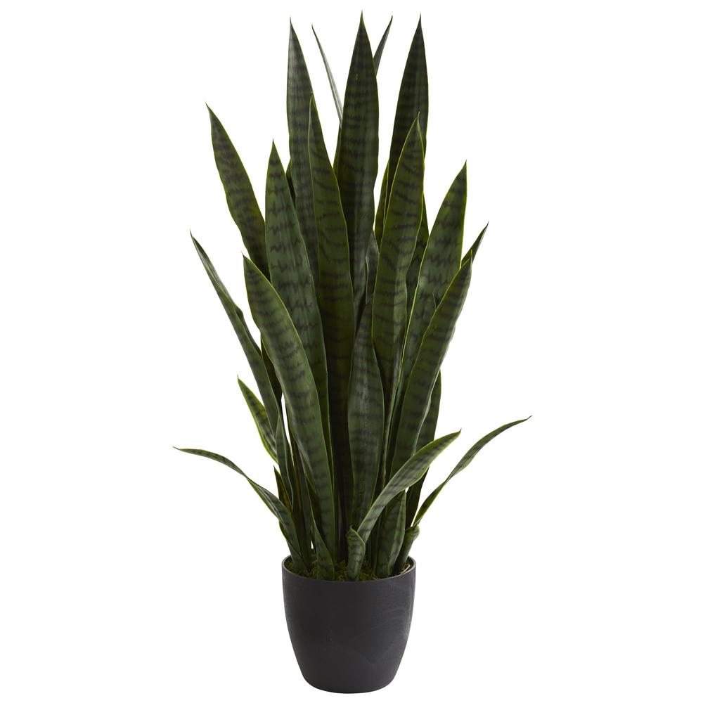 38in. Sansevieria Artificial Plant Green. Picture 1