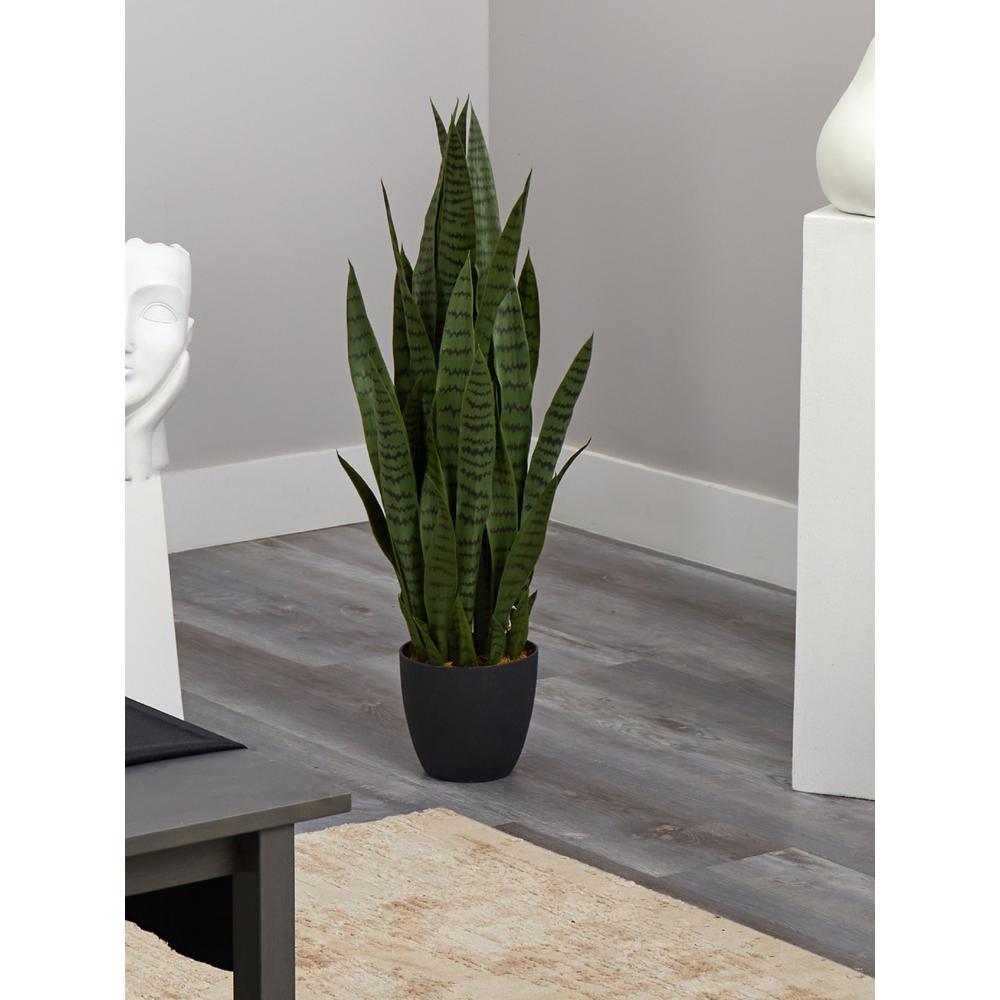 38in. Sansevieria Artificial Plant Green. Picture 2