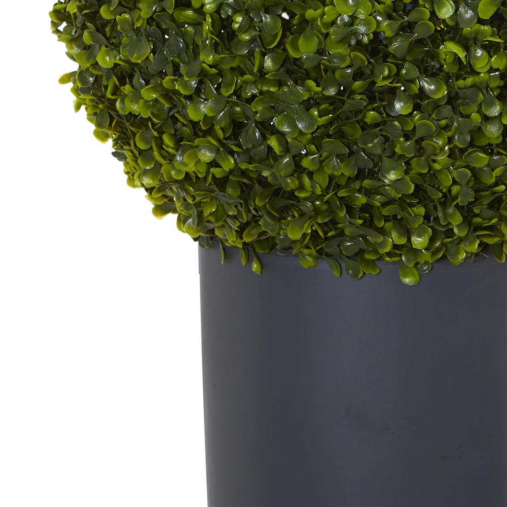 30in. Boxwood Artificial Topiary Plant in Gray Cylinder Planter (Indoor/Outdoor). Picture 3