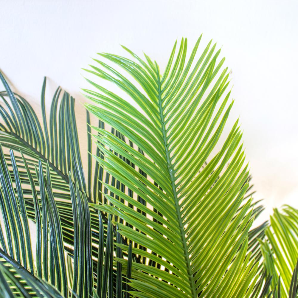 4.5ft. Cycas Artificial Plant in White Tower Planter. Picture 5
