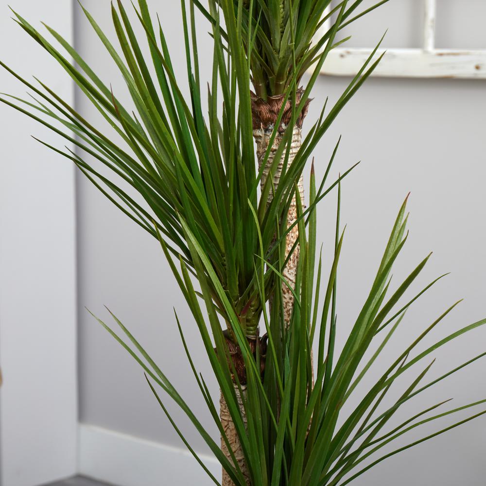 5.5ft. Triple Stalk Yucca Artificial Plant in Slate Planter. Picture 2