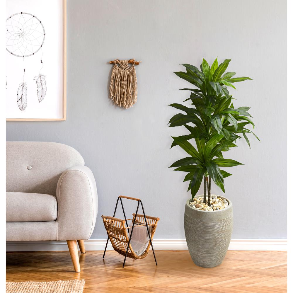 4ft. Dracaena Artificial Plant in Sand Colored Planter (Real Touch). Picture 6