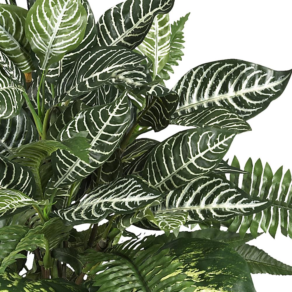 Mixed Greens Zebra with Wicker Silk Plant. Picture 2
