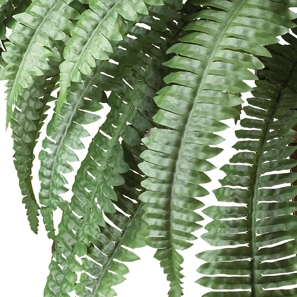 Boston Fern with Wood Vase Silk Plant. Picture 2