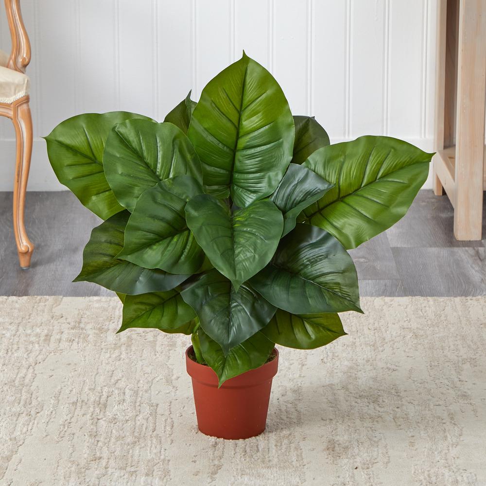 27" Large Leaf Philodendron Silk Plant (Real Touch). Picture 3