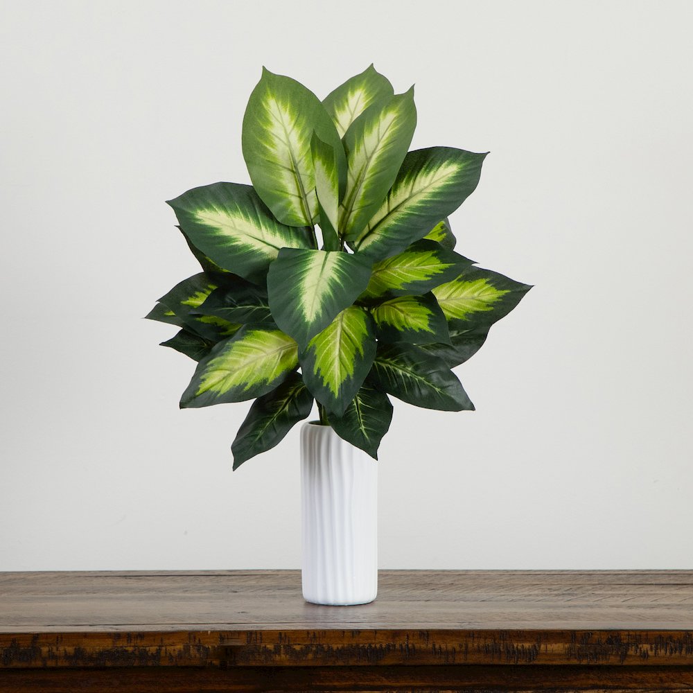 20in. Artificial Golden Dieffenbachia Plant - Set of 6. Picture 7