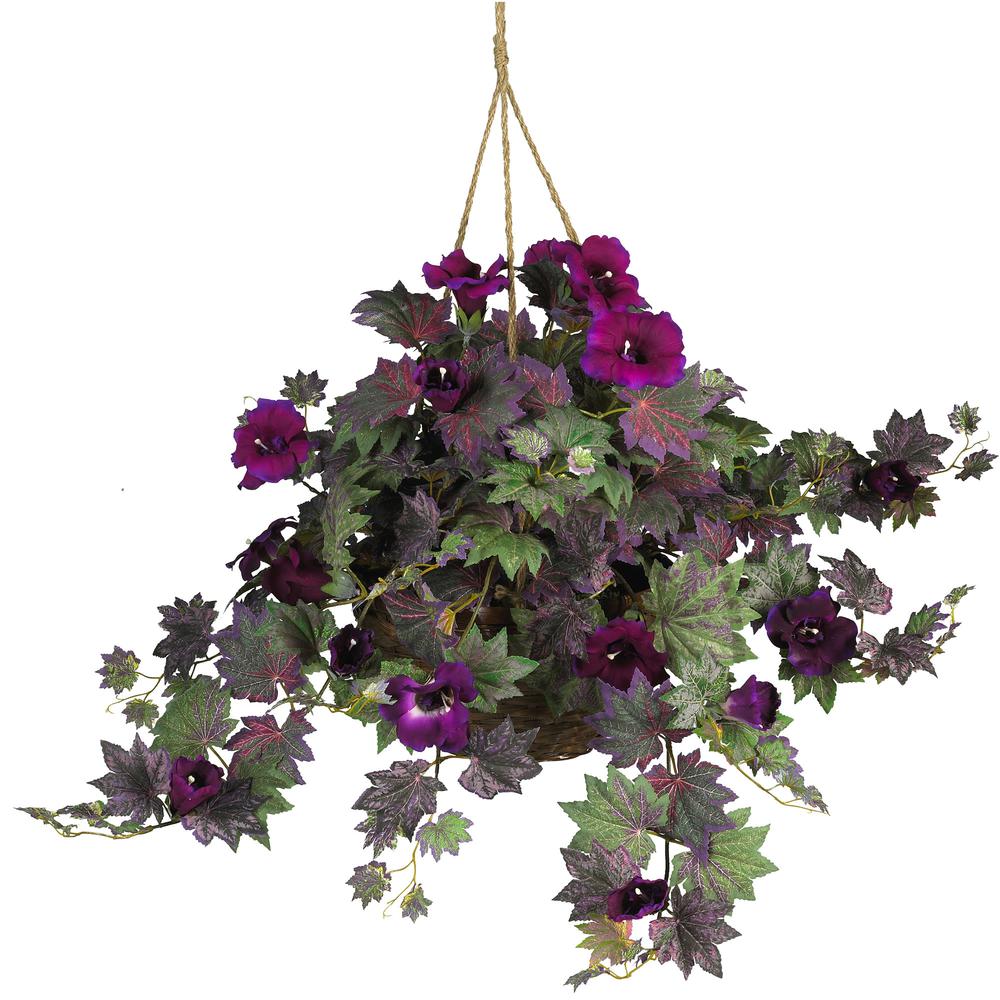 Morning Glory Hanging Basket Silk Plant. Picture 1