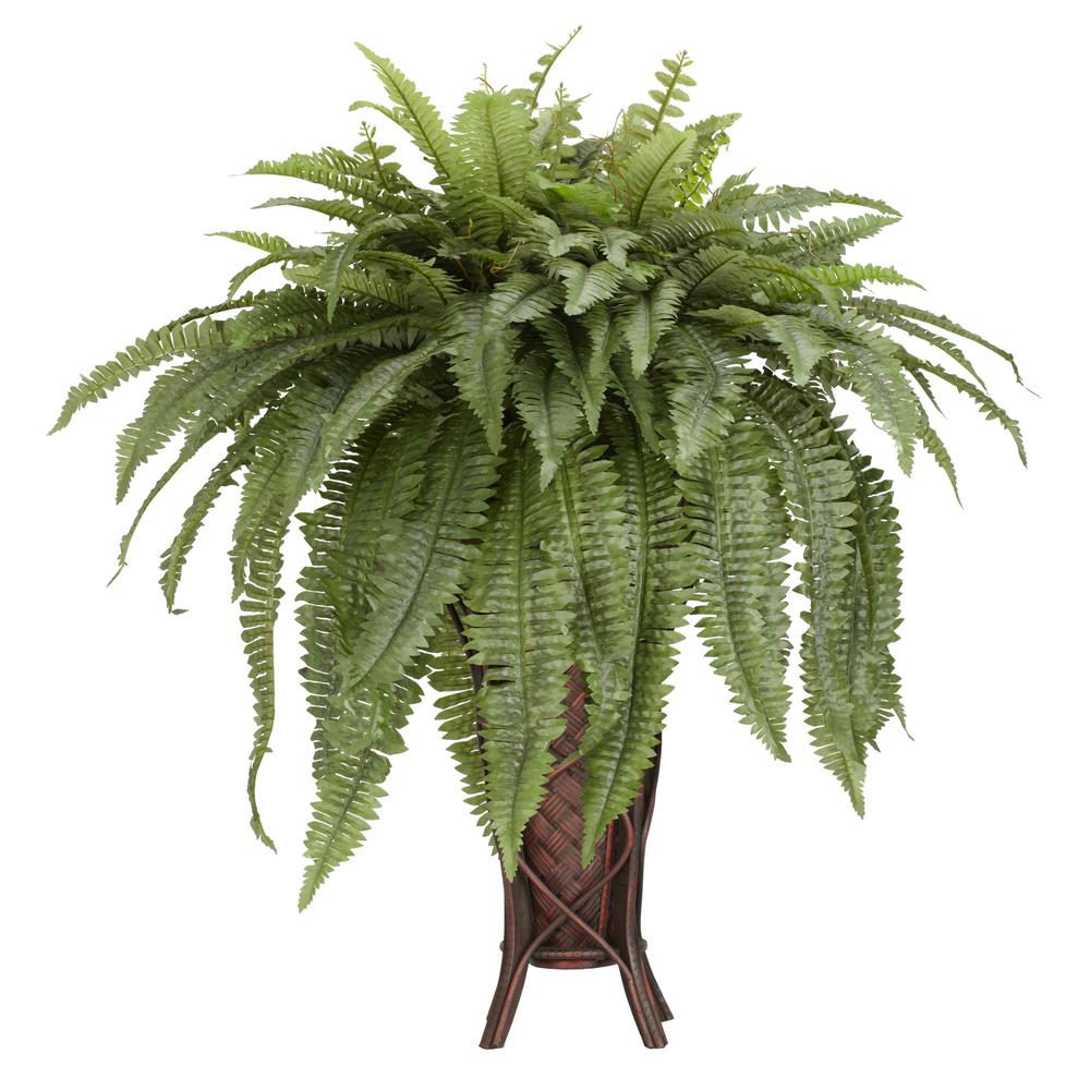 Boston Fern with Stand Silk Plant. Picture 1