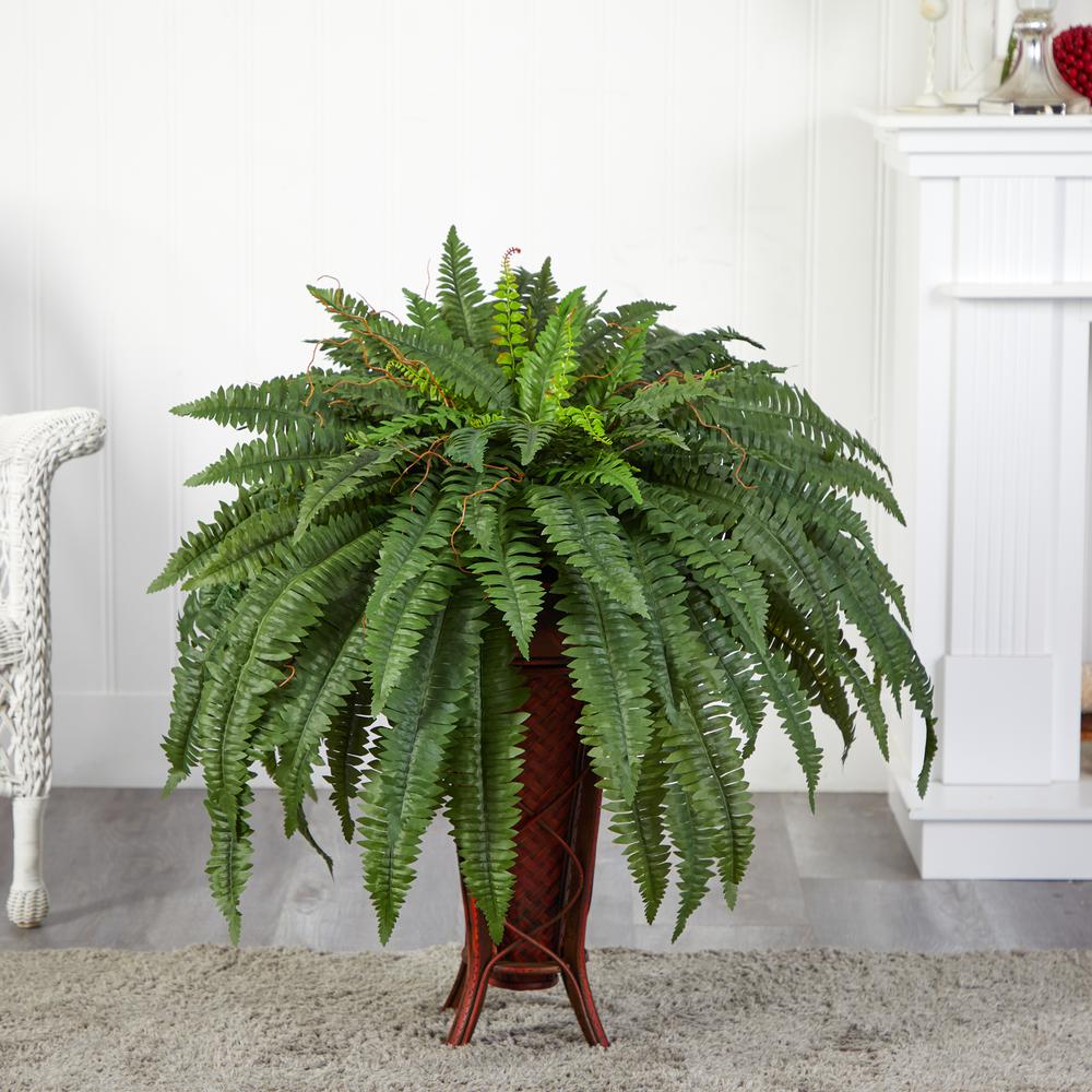 Boston Fern with Stand Silk Plant. Picture 5