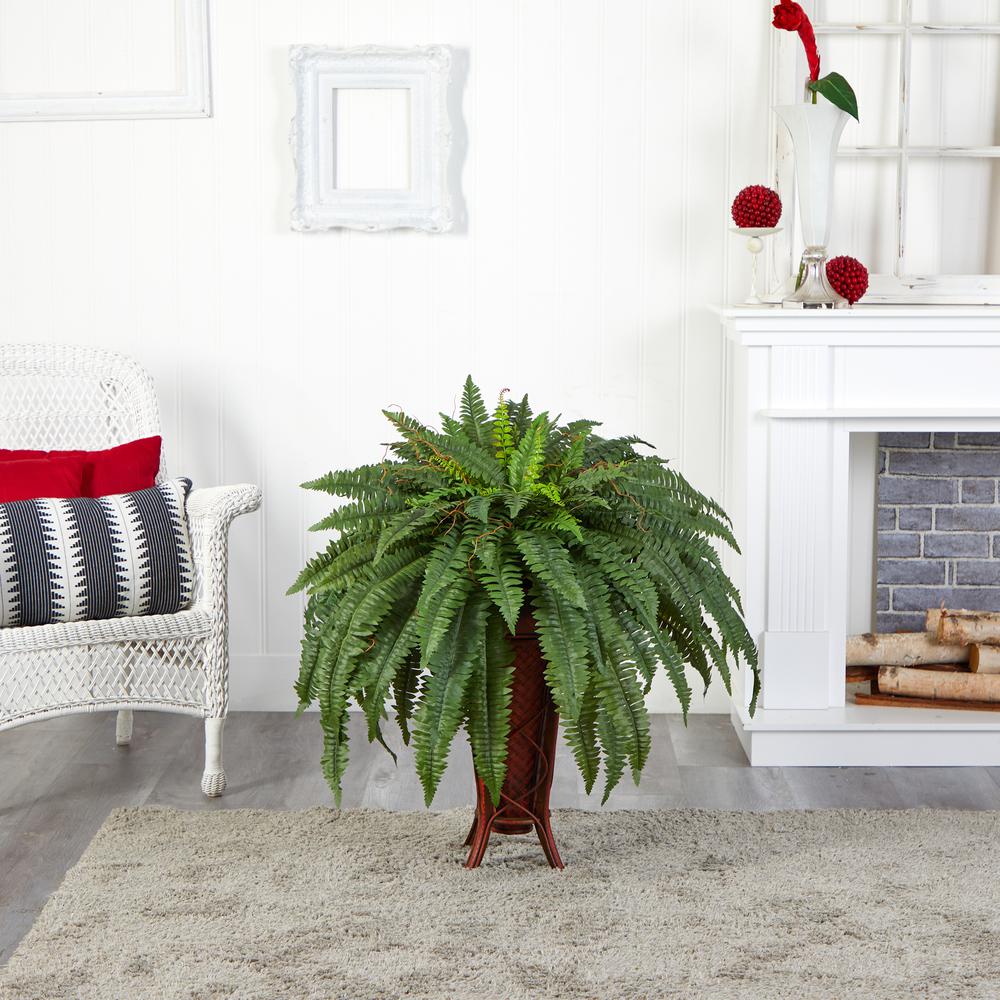 Boston Fern with Stand Silk Plant. Picture 3