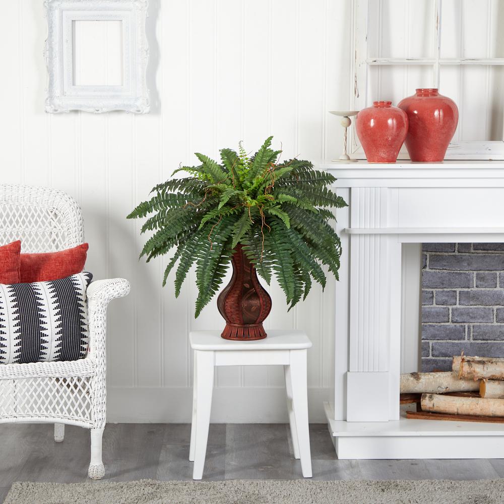 Boston Fern with Urn Silk Plant. Picture 4