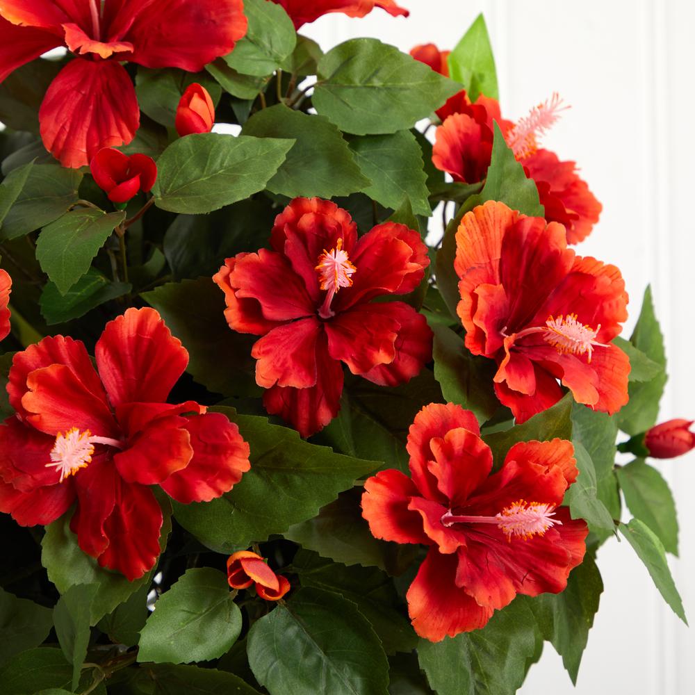 Hibiscus with Vase Silk Plant. Picture 2