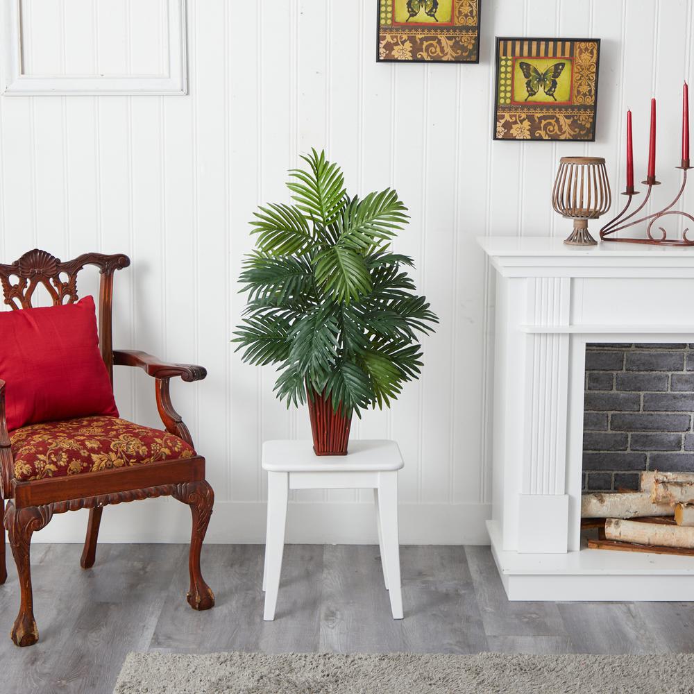 Areca Palm with Bamboo Vase Silk Plant. Picture 5