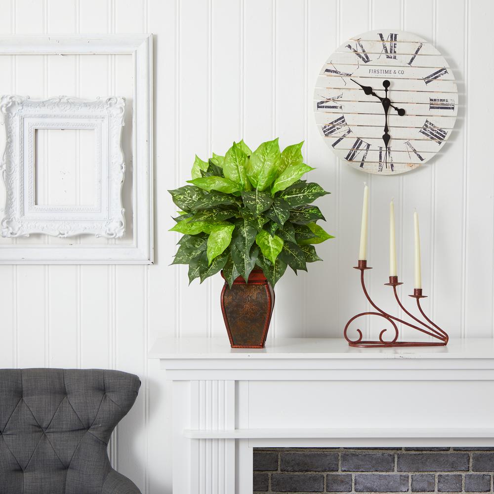 Dieffenbachia with Decorative Vase Silk Plant. Picture 2