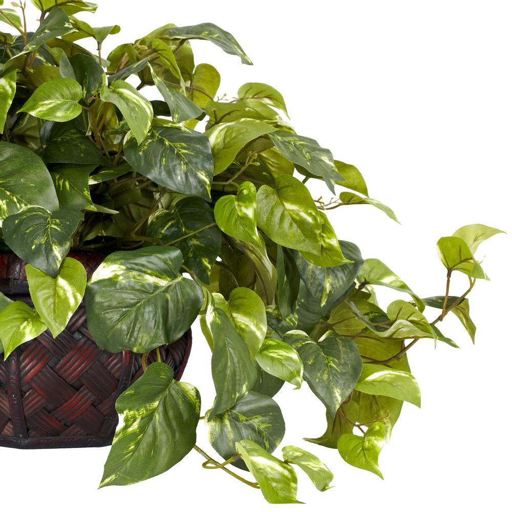 Pothos with Decorative Vase Silk Plant. Picture 4